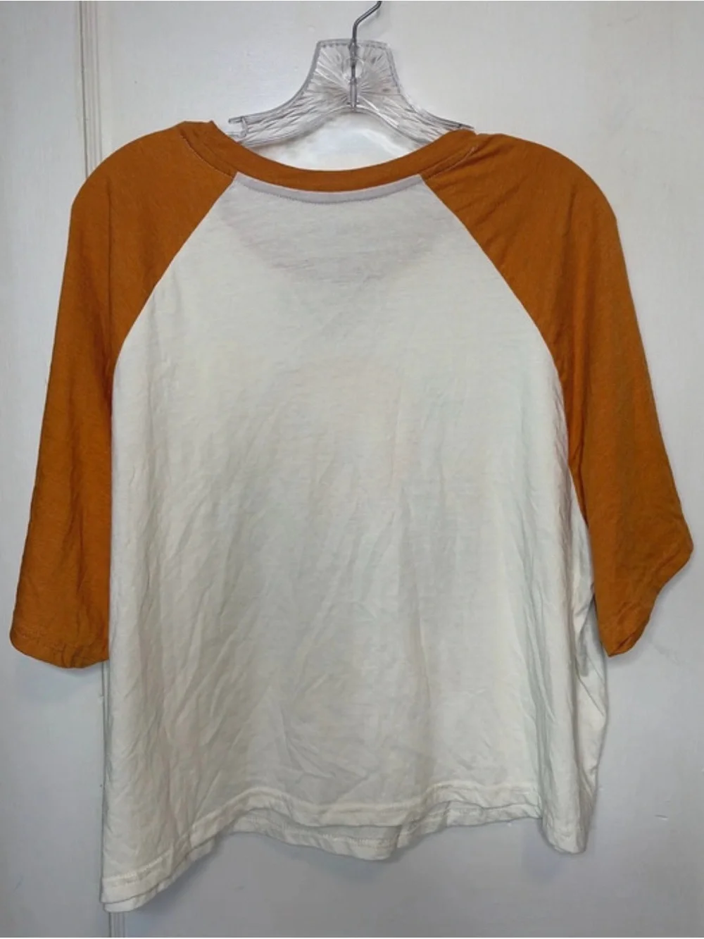Disney Orange Bird White Tee size 1X with Raglan Sleeves and Logo Print